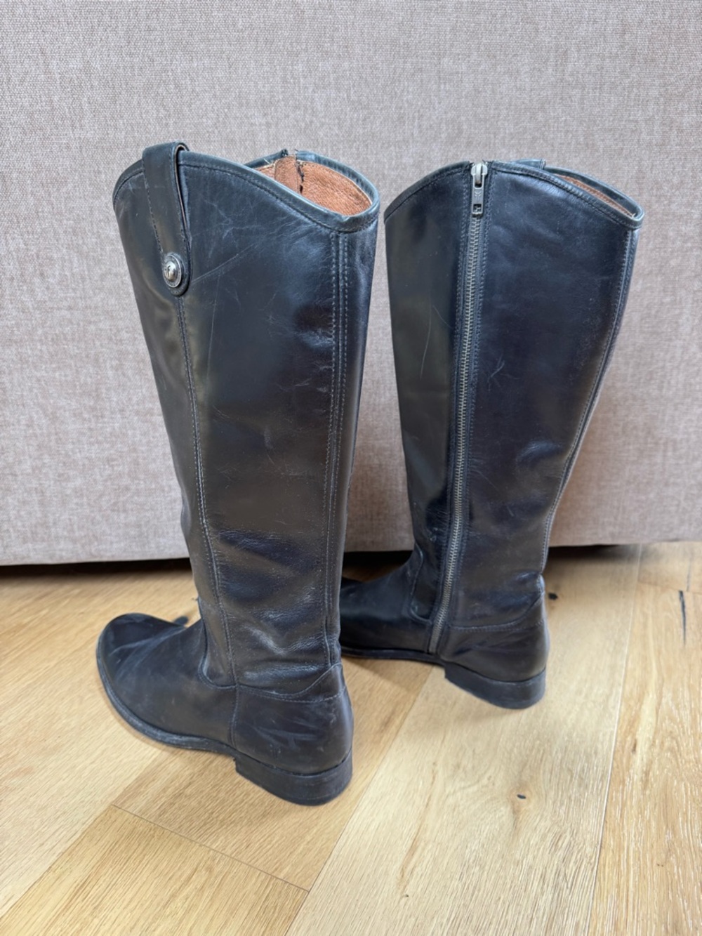 Frye Black Leather Knee-High Boots - Picture 6 of 7